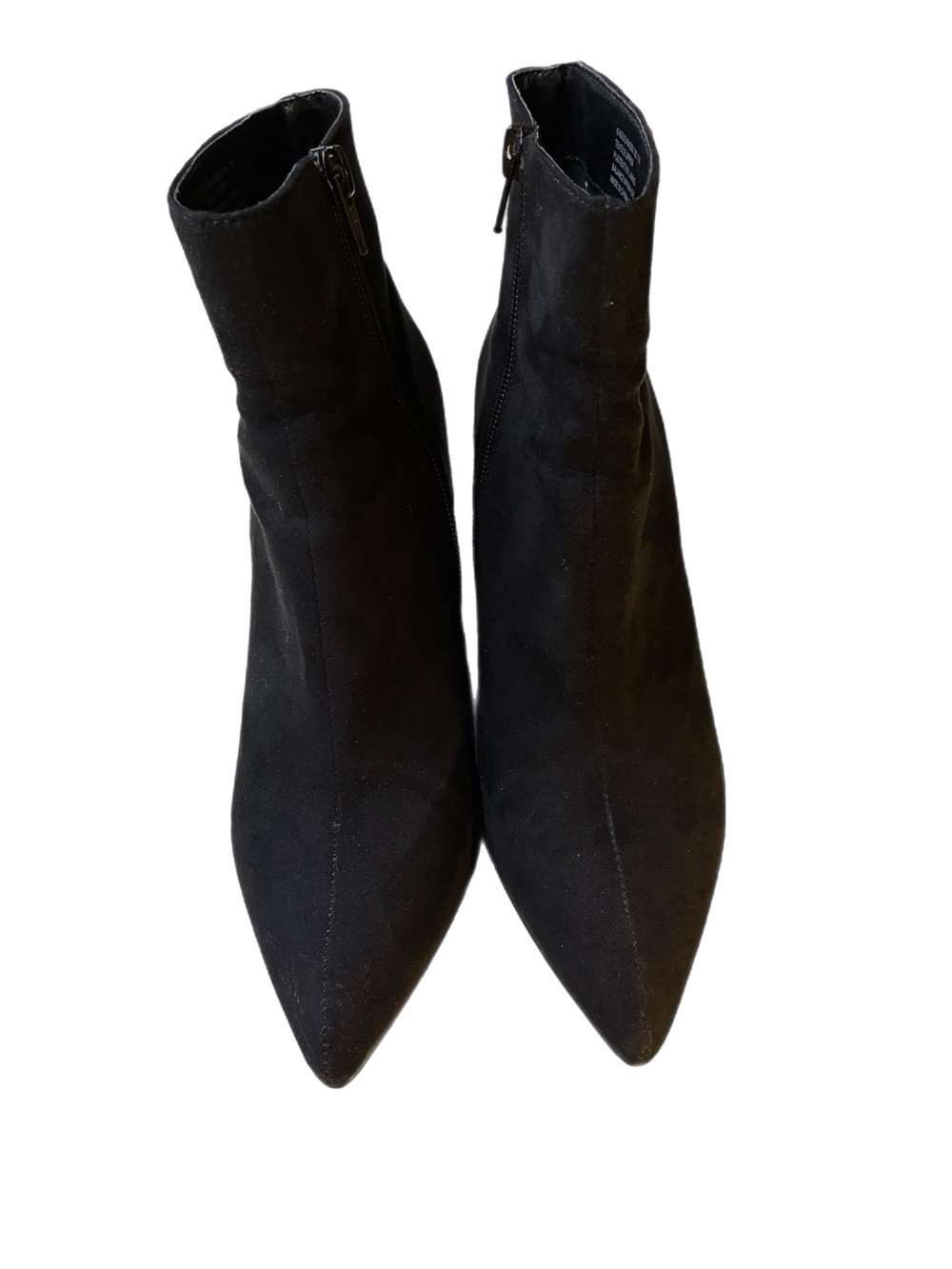 Betsey Johnson Kassie Black Suede Ankle Boots with Multicolor Rhinestone Heels - Picture 4 of 8